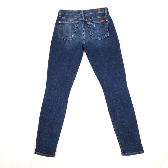 7FAM Ankle Skinny Distressed Jeans Size 24 - Picture 2 of 11